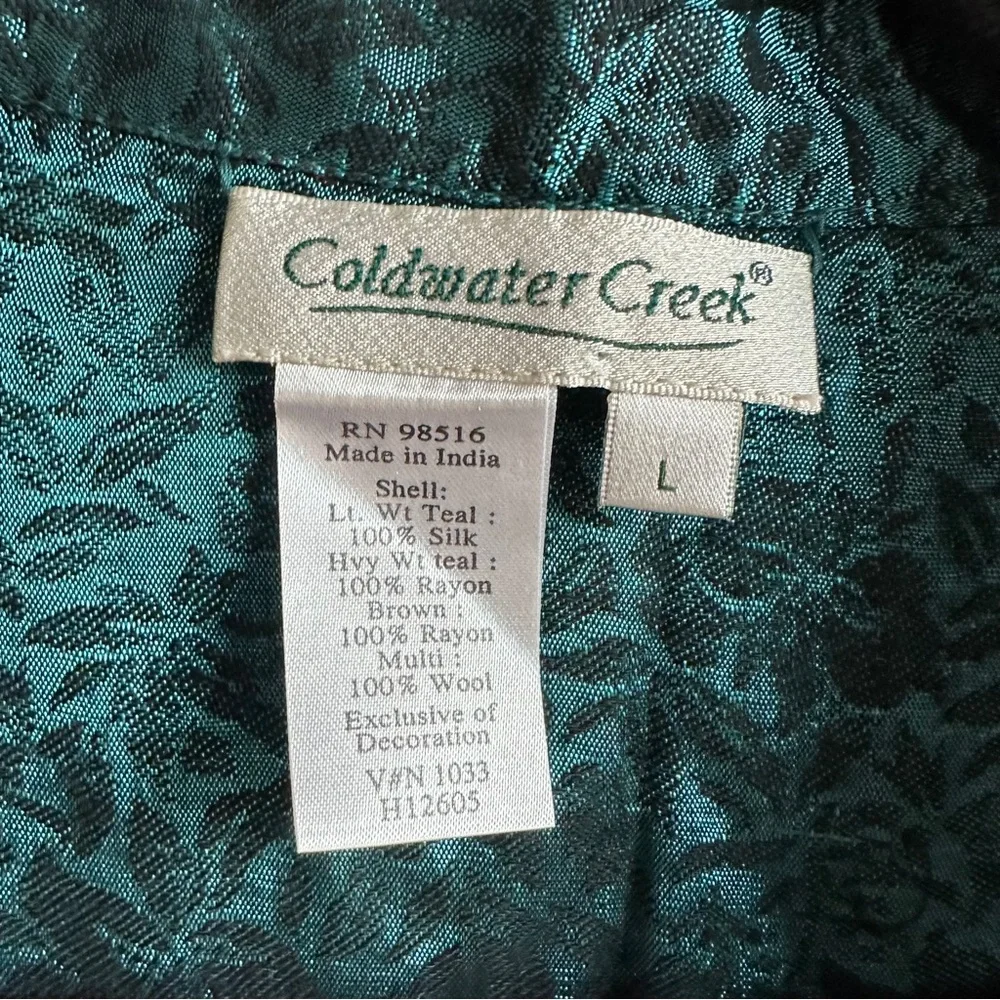 Vintage Coldwater Creek Tapestry Vest Bohemian Boho Artsy Chic Paisley Sz L Silk